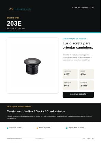 Capa da ficha de apresentação do produto 203E