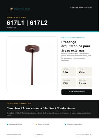 Capa da ficha de apresentação do produto 617L1 | 617L2